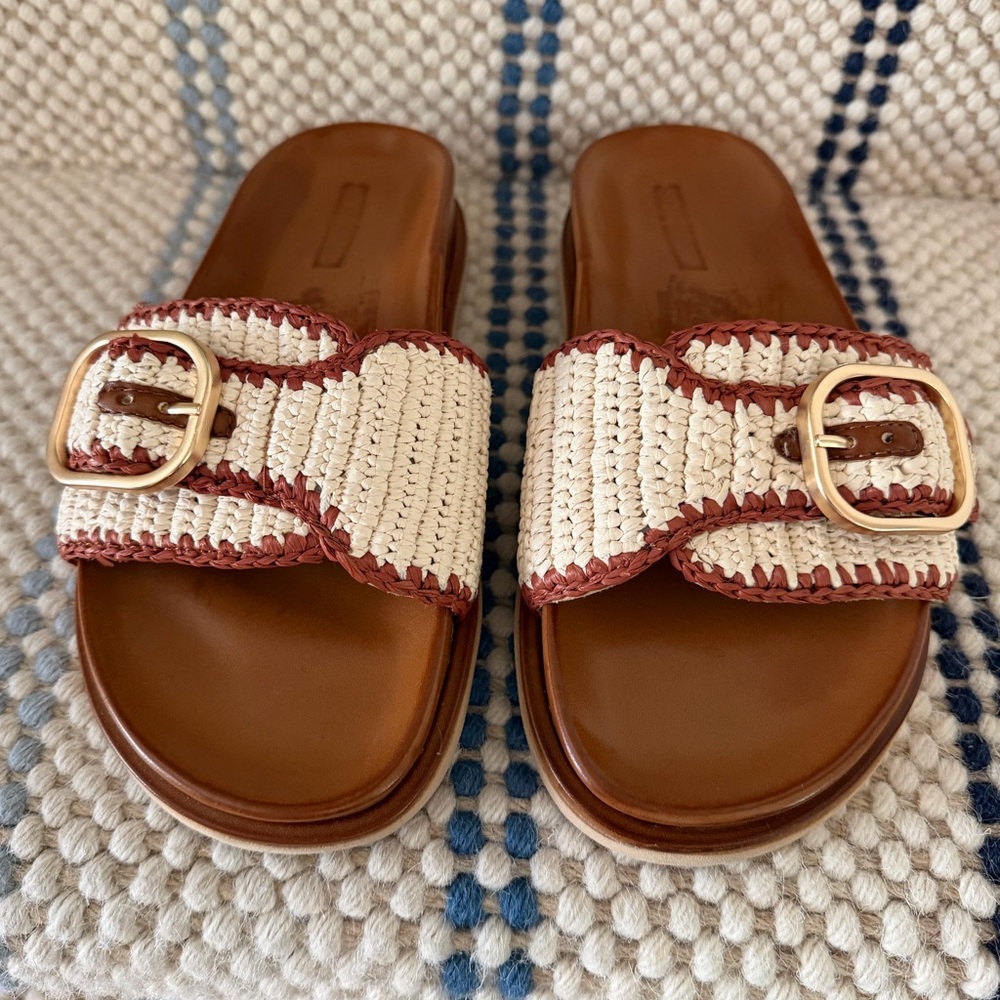 NWOT- Steve Madden Memphis Cognac Mule Sandals